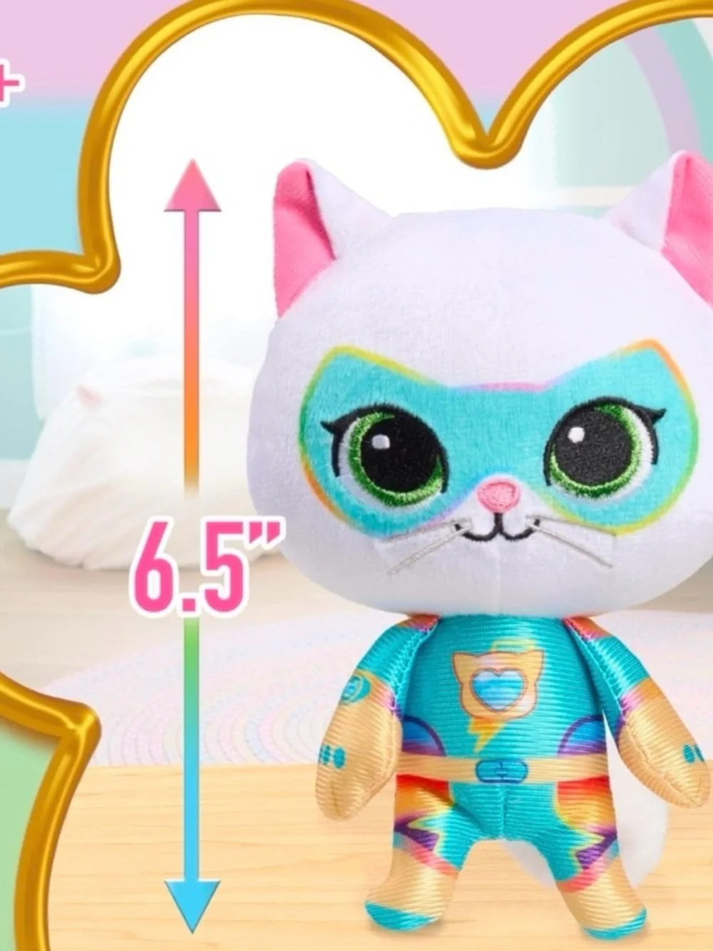 NWT, Disney Junior SuperKitties Su-Purr Charged 6.5-inch Small Bitsy Plush Stuff